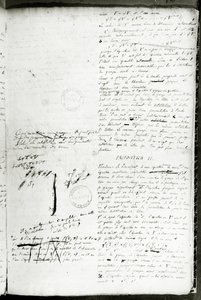 Ms 2108 f.4ラジカルを使って方程式を解くための条件に関する記述、1832（237127も参照） 作： Evariste Galois